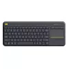 LOGITECH belaidė klaviatūra su jutikliniu kilimėliu K400 Plus – juoda – Qwerty Dutch