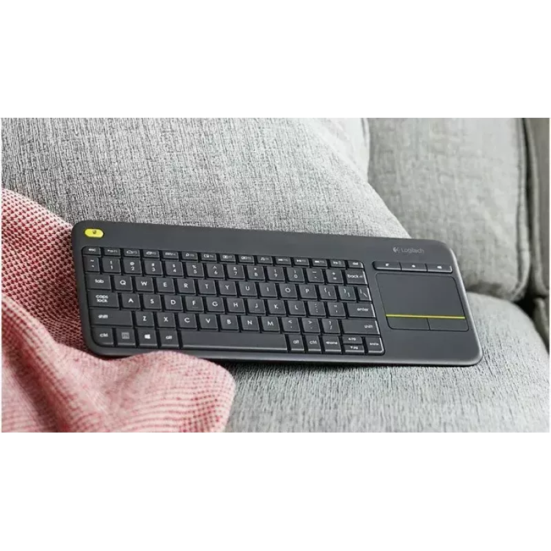 LOGITECH belaidė klaviatūra su jutikliniu kilimėliu K400 Plus – juoda – Qwerty Dutch