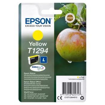 Epson originalus rašalinis dažų kasetė T1294 DURABrite Ultra geltona, pigmentinis rašalas, 7 ml, 1 vnt., 616 puslapių