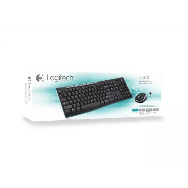 Belaidis klavišų ir pelės rinkinys LOGITECH Wireless Desktop MK270 – QWERTY JK