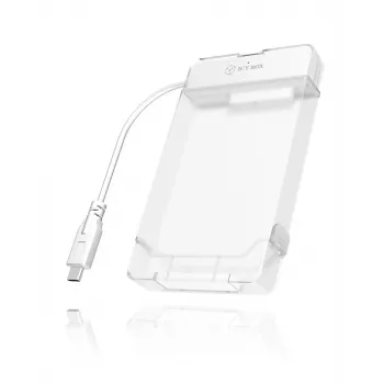 ICY BOX IB-AC703-C HDD/SSD dėklas permatomas, baltas 2,5 colio