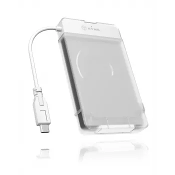 ICY BOX IB-AC703-C HDD/SSD dėklas permatomas, baltas 2,5 colio