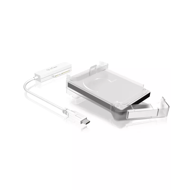 ICY BOX IB-AC703-C HDD/SSD dėklas permatomas, baltas 2,5 colio