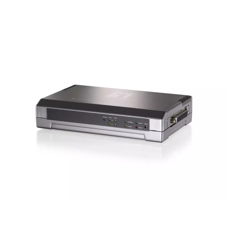 LevelOne FPS-1033 spausdintuvų serveris, 2x USB, 1x Parallel, pilka