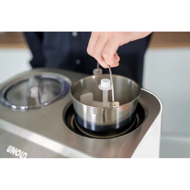 Unold Doppio kompresorinis ledų gaminimo aparatas 2,4 L 250 W satino plieno, baltos spalvos