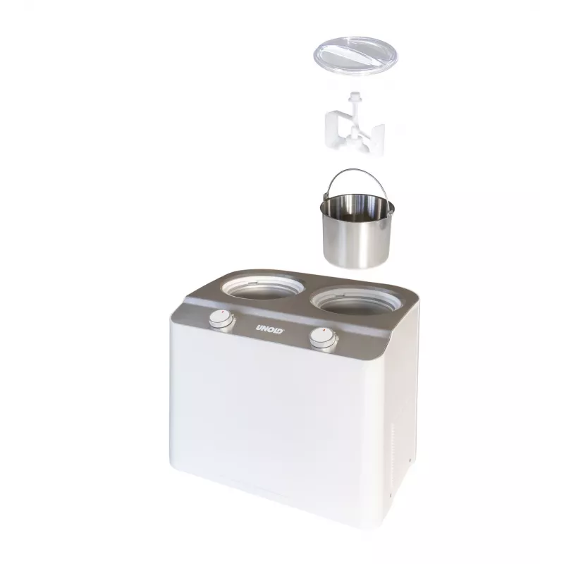 Unold Doppio kompresorinis ledų gaminimo aparatas 2,4 L 250 W satino plieno, baltos spalvos