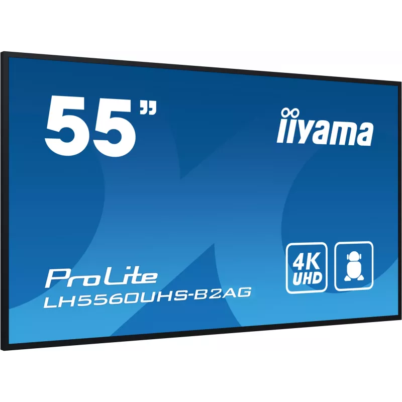 IIyama LH5560UHS-B2AG reklaminis ekranas 138,7 cm (54,6 colio) LED Wi-Fi 500 cd/m² 4K Ultra HD juodas su integruotu procesoriumi Android 11 24/7