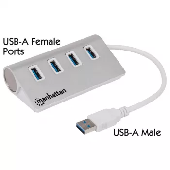 USB skirstytuvas Manhattan 4 prievadų USB-A 3.0