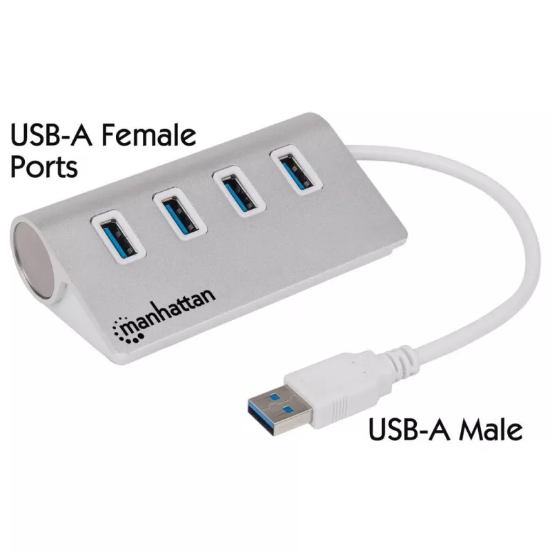 USB skirstytuvas Manhattan 4 prievadų USB-A 3.0