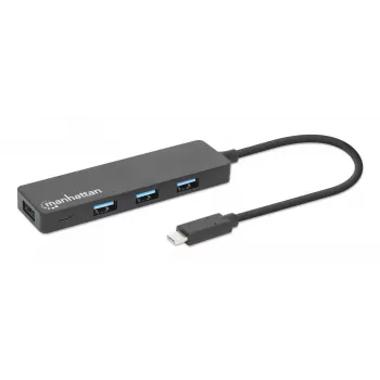 Manhattan USB-C stotelė / USB-C centras, 4× USB-A, 5 Gbps (USB 3.2 Gen1), maitinama per USB