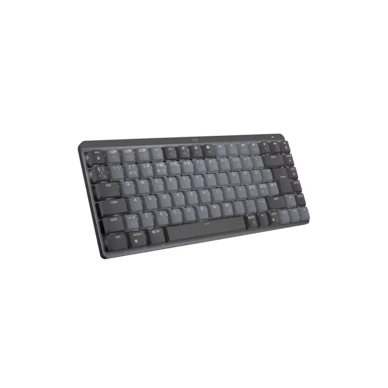 LOGITECH MX Mechanical Mini belaidė apšviesta klaviatūra – grafitas, tylieji lietimui jautrūs mechaniniai jungikliai, QWERTY išdėstymas danų/norvegų/švedų/suomių