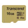 TRANSCEND MicroSDHC 500s 16GB UHS-I U3 MLC su adapteriu