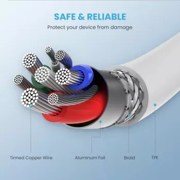 Ugreen 10493 USB-C į Lightning laidas 1 m Baltas