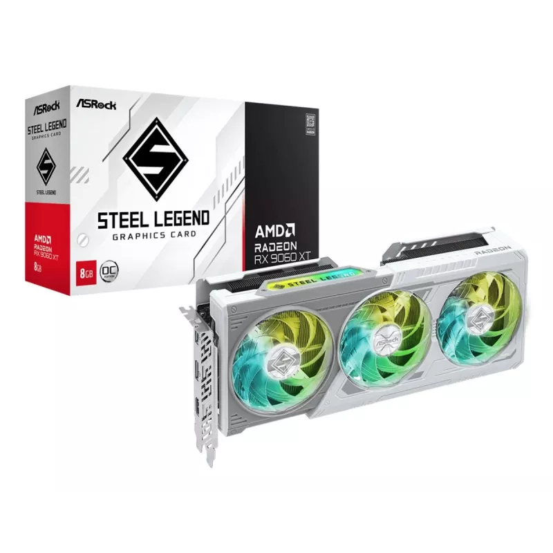 ASRock vaizdo plokštė AMD Radeon RX 9060 XT Steel Legend 8GB OC 8GB GDDR6 1x HDMI 2.1b 2x DisplayPort 2.1a