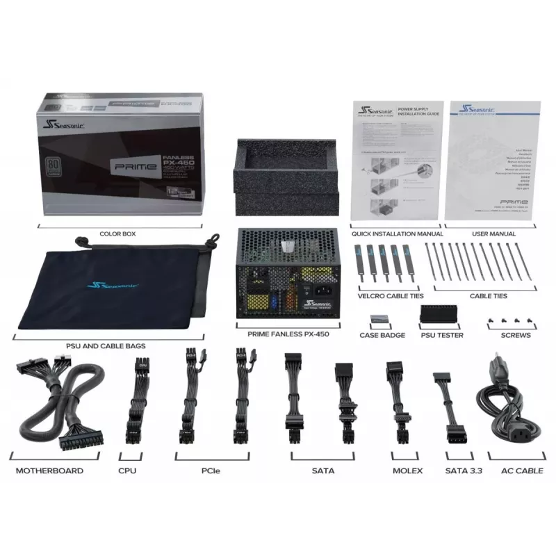 SEASONIC Prime Fanless Px maitinimo blokas 450 W 20+4 Pin ATX