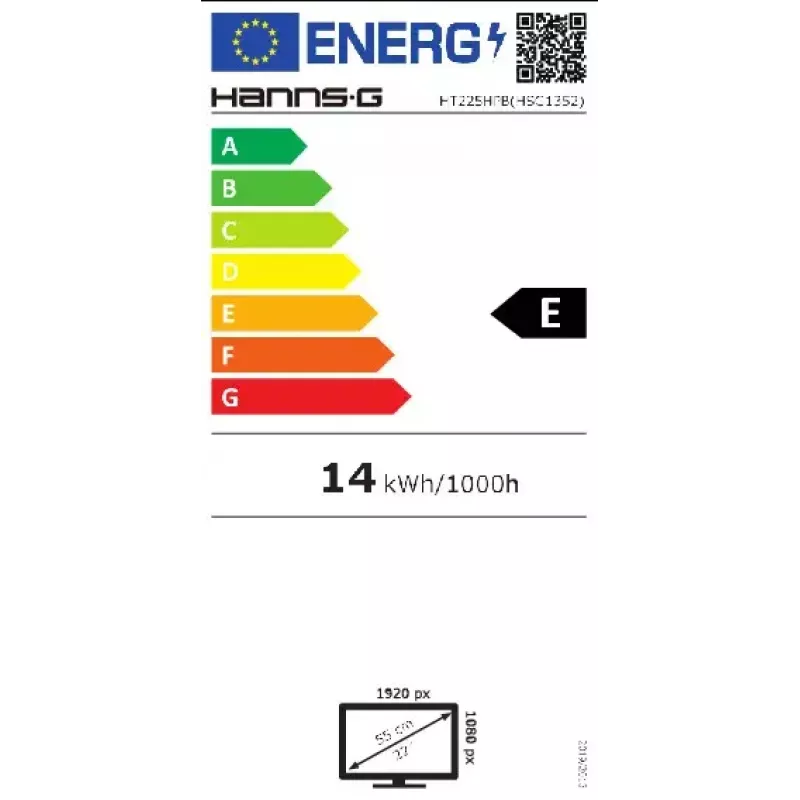 Hannspree HT225HPB kompiuterio monitorius 54,6 cm (21,5 colio) 1920 x 1080 pikselių Full HD LED liečiamas stalinis juodas