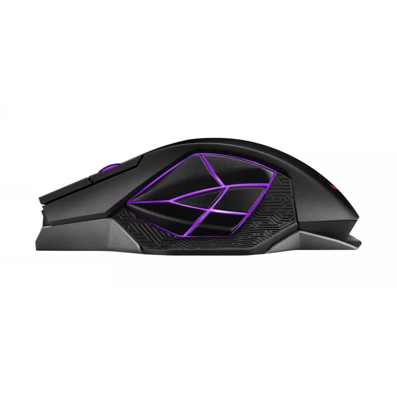 ASUS ROG Spatha X pelė žaidimams, dešinei rankai, belaidė RF + USB Type-C, optinė, 19000 DPI