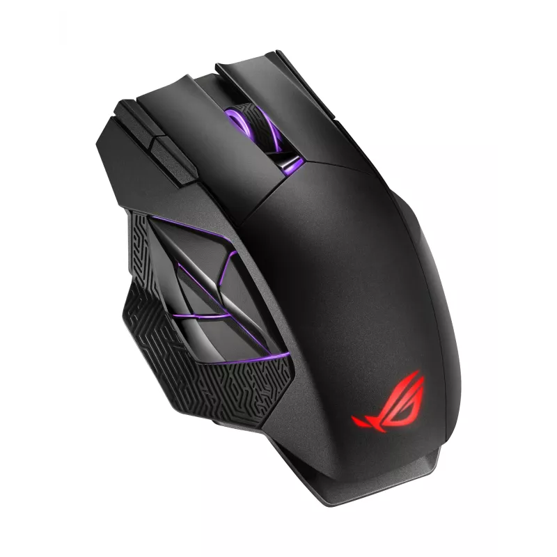 ASUS ROG Spatha X pelė žaidimams, dešinei rankai, belaidė RF + USB Type-C, optinė, 19000 DPI