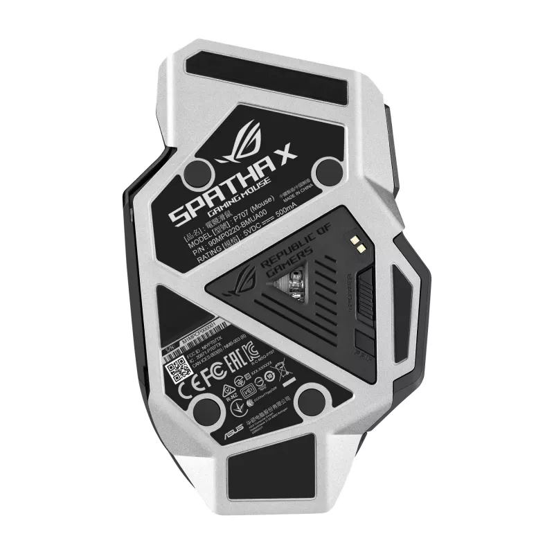 ASUS ROG Spatha X pelė žaidimams, dešinei rankai, belaidė RF + USB Type-C, optinė, 19000 DPI