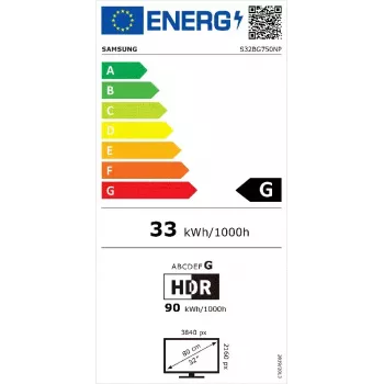 Samsung G75NB 32 colių 4K Ultra HD LED monitorius, lenktas VA ekranas, juodas