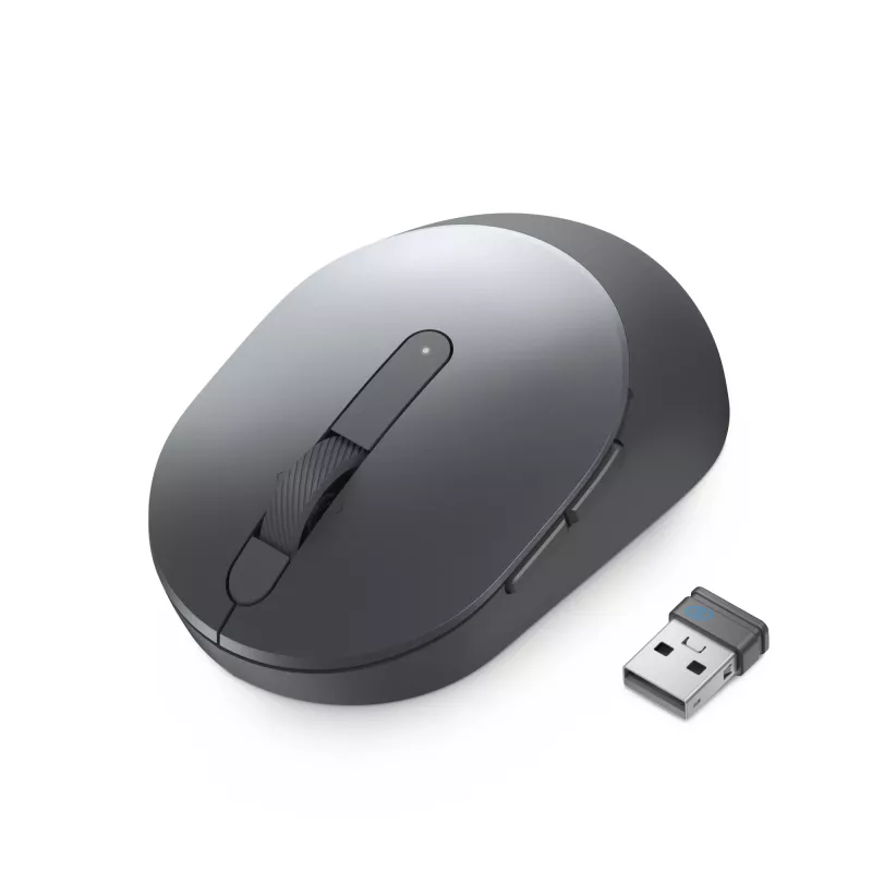 DELL Pro Plus Compact Mouse MS5120W - Titan Gray, Ambidextrinė, Optinė, RF belaidis + Bluetooth, 1600 DPI, Pilka, Titano