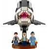 Statybinis žaislas LEGO Ideas 21350 Jaws rinkinys – 1497 dalių, 3 minifigūrėlės, valtis ir ikoniškas ryklys, rekomenduojamas amžius 18+