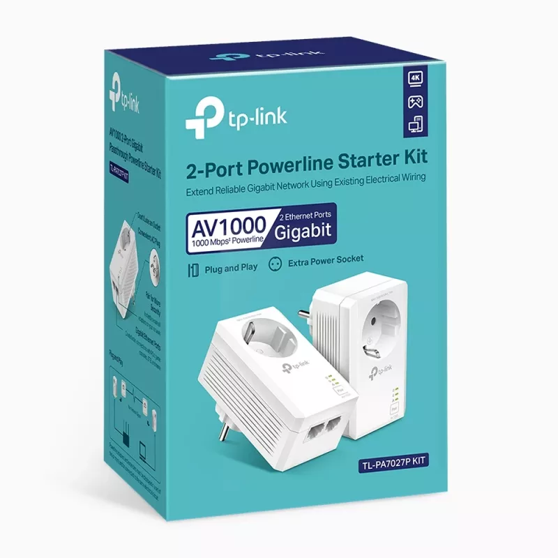 TP-Link TL-PA7027P KIT PowerLine tinklo adapteris 1000 Mbit/s Ethernet LAN Baltas 2 vnt.