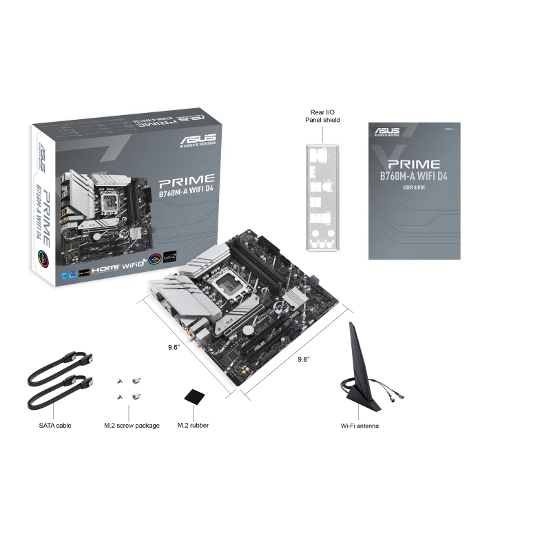 ASUS PRIME B760M-A WIFI D4 pagrindinė plokštė Intel B760 LGA 1700 micro ATX