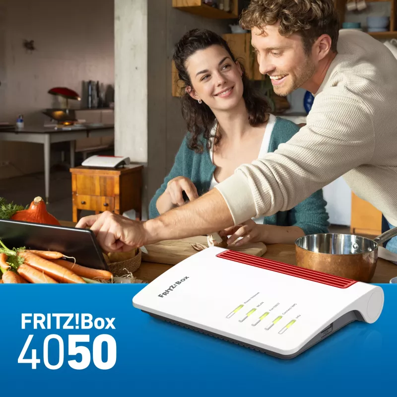 FRITZ!Box 4050 belaidis maršrutizatorius Gigabit Ethernet Dual-band (2,4 GHz / 5 GHz) Juoda, Balta
