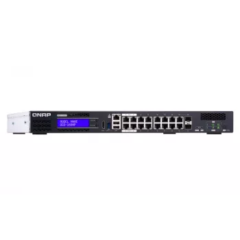 QNAP QGD-1600P valdomas Gigabit Ethernet (10/100/1000) jungiklis su PoE 1U juodai pilkas