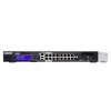 QNAP QGD-1600P valdomas Gigabit Ethernet (10/100/1000) jungiklis su PoE 1U juodai pilkas