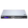 QNAP QGD-1600P valdomas Gigabit Ethernet (10/100/1000) jungiklis su PoE 1U juodai pilkas