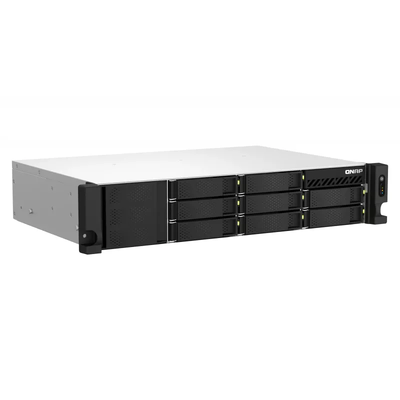 QNAP TS-873AeU-RP NAS stovo (2U) Ryzen Embedded V1500B 4 GB DDR4 0 TB QuTS hero Juoda