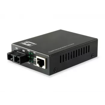 LevelOne GVT-2002 Gigabit medijos keitiklis RJ45 į SC vienmodį šviesolaidį, 20 km
