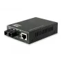 LevelOne GVT-2002 Gigabit medijos keitiklis RJ45 į SC vienmodį šviesolaidį, 20 km
