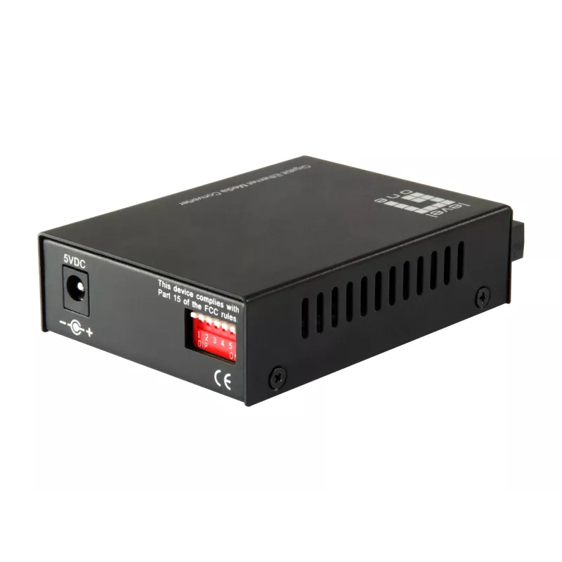 LevelOne GVT-2002 Gigabit medijos keitiklis RJ45 į SC vienmodį šviesolaidį, 20 km