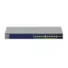 Valdomas Gigabit PoE jungiklis Netgear GS728TXUP — 24 × 10/100/1000 RJ-45, 128 Gbps, 1U, montuojamas į stelažą