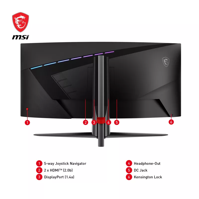 Monitorius MSI MAG 345CQRDE 86,4 cm (34 colių) 3440x1440 pikselių UltraWide Dual Quad HD juodas