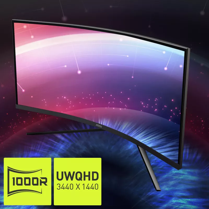 Monitorius MSI MAG 345CQRDE 86,4 cm (34 colių) 3440x1440 pikselių UltraWide Dual Quad HD juodas