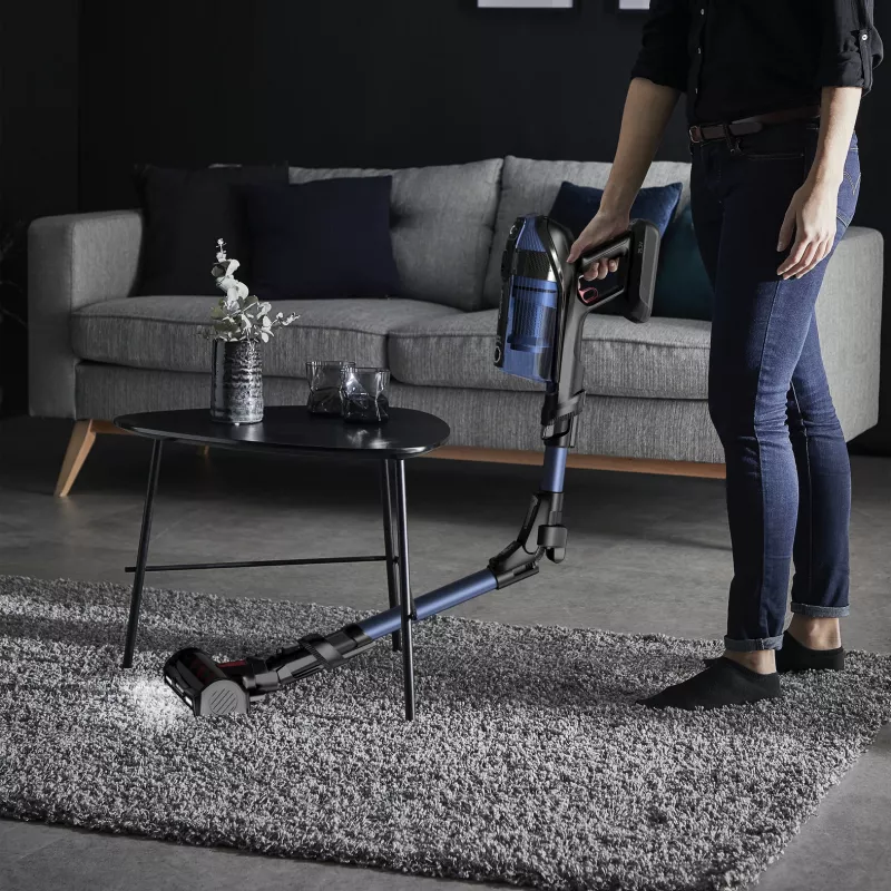 Rowenta RH98C0 2-in-1 belaidis dulkių siurblys, šlapias ir sausas valymas, be maišelio, 0,9 l, 320 W, mėlyna, pilka