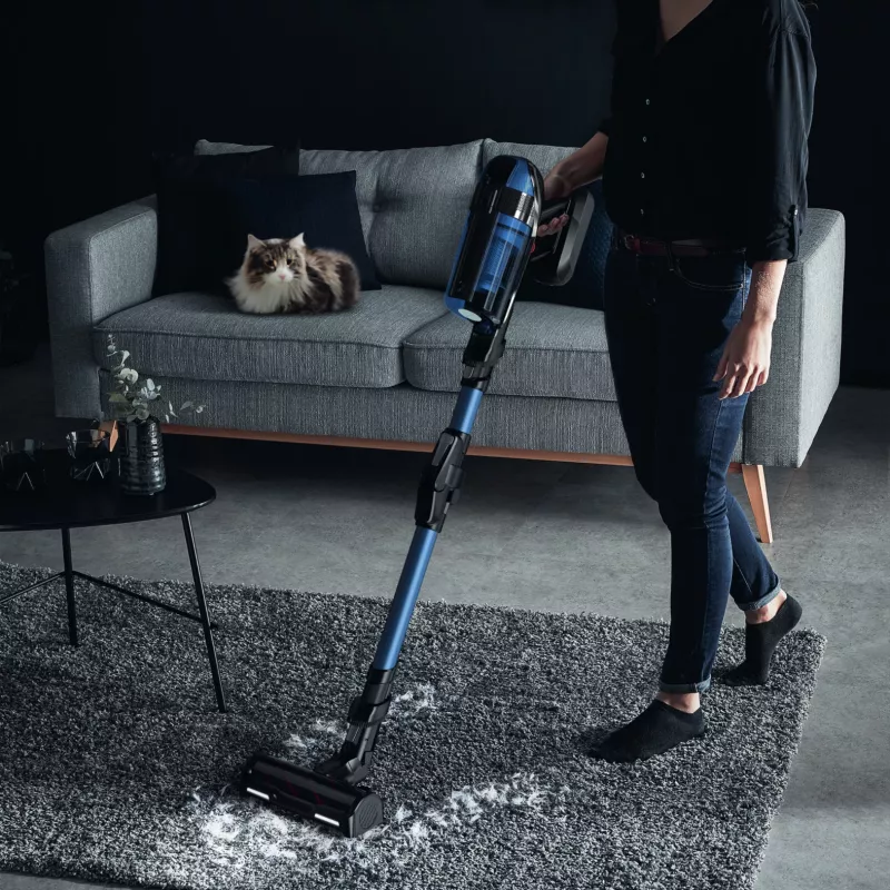 Rowenta RH98C0 2-in-1 belaidis dulkių siurblys, šlapias ir sausas valymas, be maišelio, 0,9 l, 320 W, mėlyna, pilka