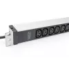 DIGITUS 1U aliumininis PDU stovo kištukinis blokas 12x C13 16A 230VAC 50/60Hz saugos kištukas
