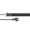 DIGITUS 1U aliumininis PDU stovo kištukinis blokas 12x C13 16A 230VAC 50/60Hz saugos kištukas
