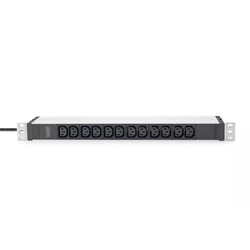DIGITUS 1U aliumininis PDU stovo kištukinis blokas 12x C13 16A 230VAC 50/60Hz saugos kištukas