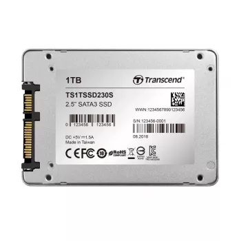 TRANSCEND SSD 230s 1TB 2,5 col. SATA III 6Gb/s TLC aliuminio korpusas