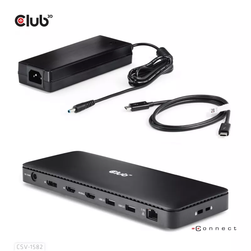 CLUB3D Thunderbolt™ 4 sertifikuota 12-in-1 dokų stotelė