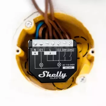 Išmanusis jungiklis Shelly WAVE 2PM Black (Shelly) – belaidis Z-Wave, 16 A, 110–240 V, 868,4 MHz