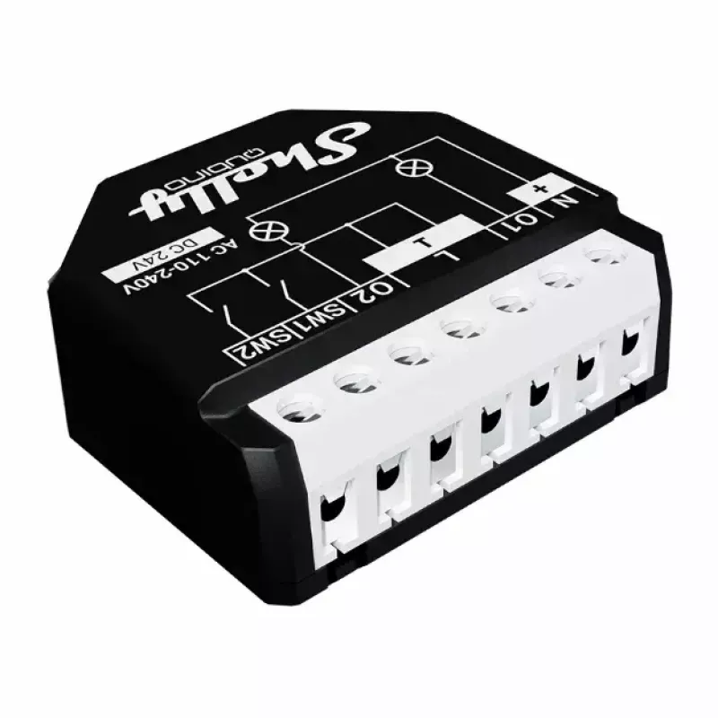 Išmanusis jungiklis Shelly WAVE 2PM Black (Shelly) – belaidis Z-Wave, 16 A, 110–240 V, 868,4 MHz