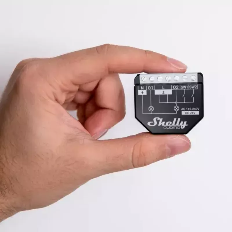 Išmanusis jungiklis Shelly WAVE 2PM Black (Shelly) – belaidis Z-Wave, 16 A, 110–240 V, 868,4 MHz