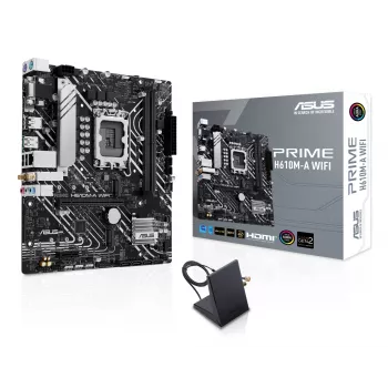 Motininė plokštė ASUS PRIME H610M-A WIFI — Intel H610, LGA 1700, micro ATX, DDR5, 2x DIMM, Wi‑Fi 5, 7.1 garso